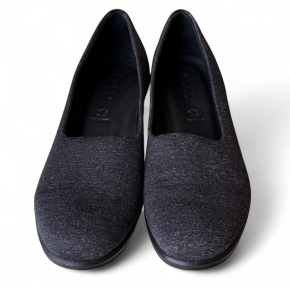 ECCO Womens Felicia Stretch Gray Fabric Low Wedge Loafers Shoes, EU39 US 8.5 - Picture 1 of 10